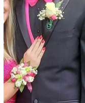 Hot Pink Wrist Corsage prom
