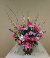 Pinks in Bloom Urn Arrangement - AWF1008 