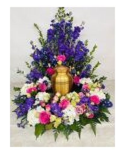 Pink,white, purple Urn surround 