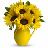 SOLD OUT Pitcher of Sunflowers Floral Bouquet