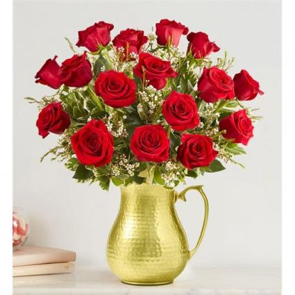 Pitcher Perfect™ 18 Stem Red Rose Bouquet 