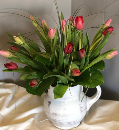 Pitcher This VDay Tulips