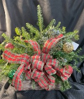 Plaid Box 12" Box of Greens Arrangement