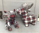 Plaid Door Stop- Reindeer 