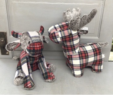 Plaid Door Stop- Reindeer  in Libby, MT | LIBBY FLORAL & GIFT