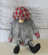 Plaid Hat Santa with grey beard 