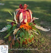 'Plaid Pumpkin' Centerpiece on Candle Holder  