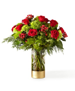 Plaid Throw Bouquet Vase arrangement
