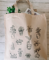 Plant Doodles Tote Bag 