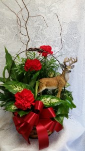 Planter with a deer 