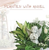 Planter with Angel 