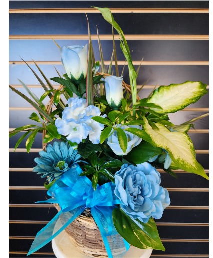 Planter with Teal