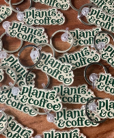 Plants & Coffee Keychain 
