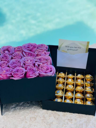 Platinum Roses with Chocolates