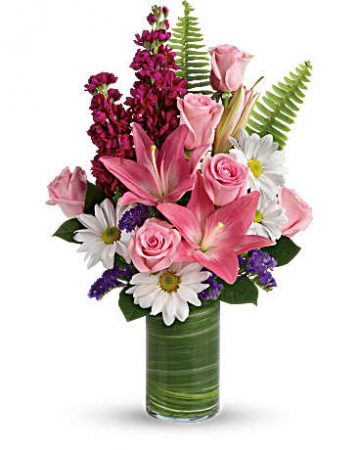 Playful Daisies vase arrangement/ one sided in Berkley, MI | DYNASTY FLOWERS & GIFTS