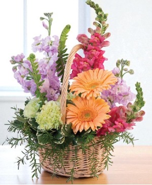 Pleasant Pastels Basket Arrangement