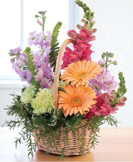 Pleasant Pastels Basket Arrangement