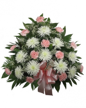 Pleasant Pink and White Funeral Tribute Funeral Container