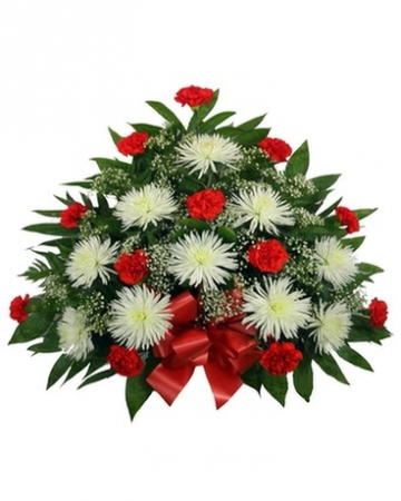 Pleasant  Red and White Funeral Tribute Funeral Container