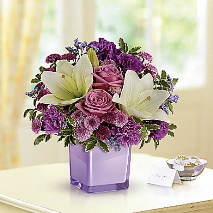 Pleasing purple All-Around Floral arrangement