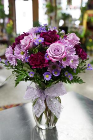 Pleasurable Purples Floral Arrangement in South Milwaukee, WI | PARKWAY FLORAL INC.
