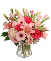 Plentiful Pink Vase Arrangement