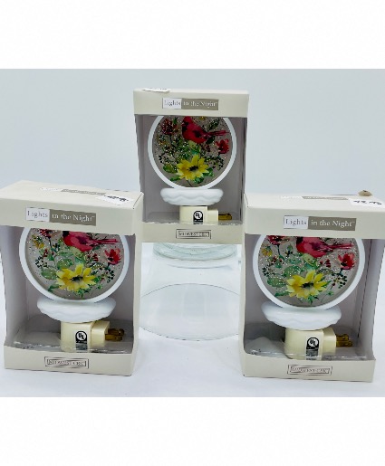 Plug in Night light red Cardinal theme  Giftware 