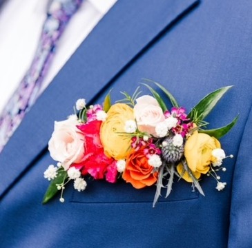 Pocket Square Boutonniere in Jamestown, NC | Blossoms Florist & Bakery