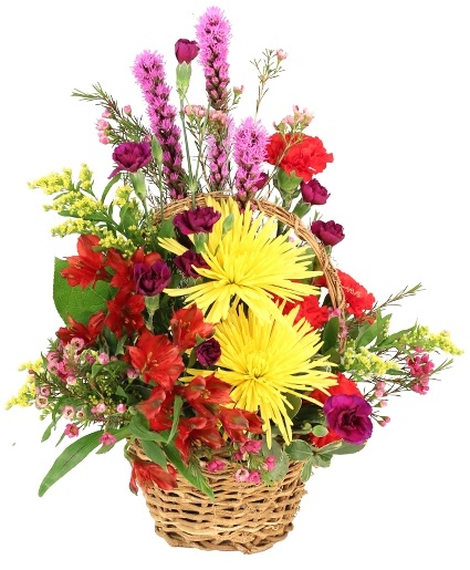 Poetic Sunset Basket Arrangement