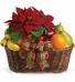Poinsettia and fruit Christmas basket FBK