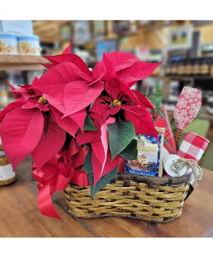 Poinsettia & Baking Gift Basket  Gift Basket 