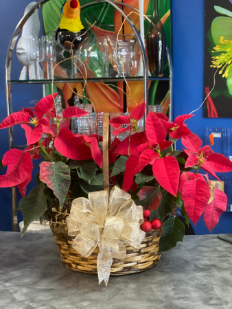 Poinsettia Christmas Basket
