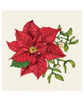 Poinsettia Napkins Cocktail Table Top