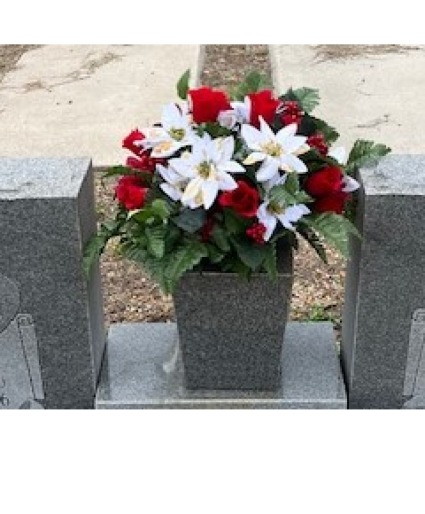 Poinsettias Granite flower holder