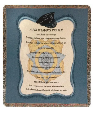 Police Prayer  Woven Tapestry Throw