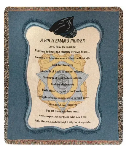 Police Prayer  Woven Tapestry Throw