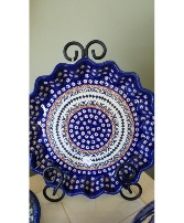 Polish Pottery Tart or Quiche Plate 