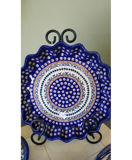 Polish Pottery Tart or Quiche Plate 