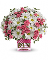 Polka Dots and Posies Bouquet Cube Teleflora