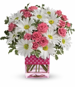 Polka Dots And Posies Valentine Arrangement