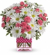 Polka Dots and Posies vase arrangement