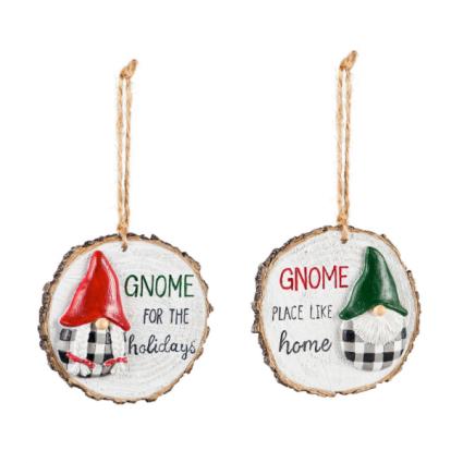 Polyresin Holiday Sentiment Gnome Ornament