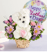 Sweet Poochie  Mother's Day Flower  Puppy with Balloon
