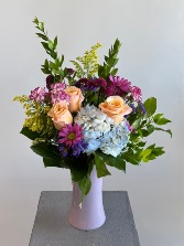 Pop of Peach Vase Arrangement
