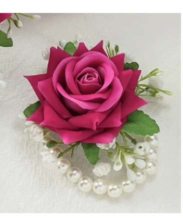 Pop of Pink Corsage Bracelet in Newmarket, ON | FLOWERS 'N THINGS FLOWER & GIFT SHOP