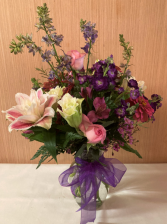 Pop of Purple Vase Arrangement