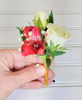 POP OF RED Boutonnière