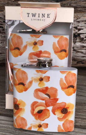 Poppy Floral Flask by Twine Living 6 oz Flask in Key West, FL | Petals & Vines