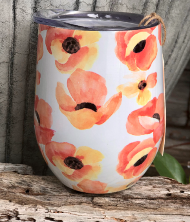 Poppy Wine Tumbler by Twine Living 10 oz Wine Tumbler