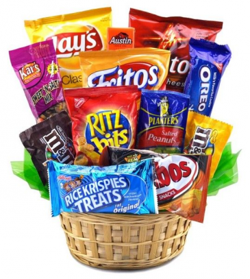 Pop's Snack Attack Basket Only at Mom & Pops Flower Shop
